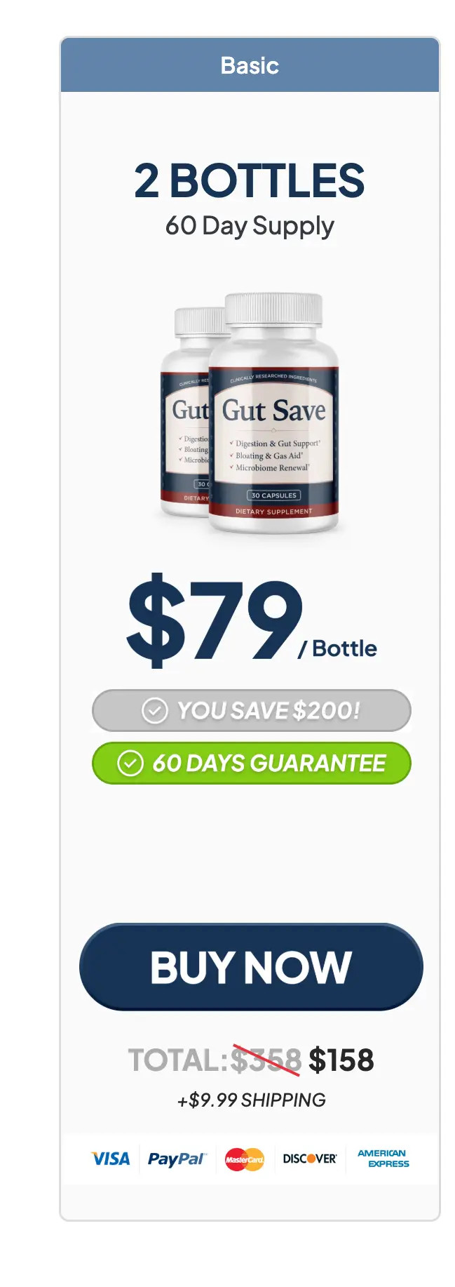 GutSave 2-bottle basic package price